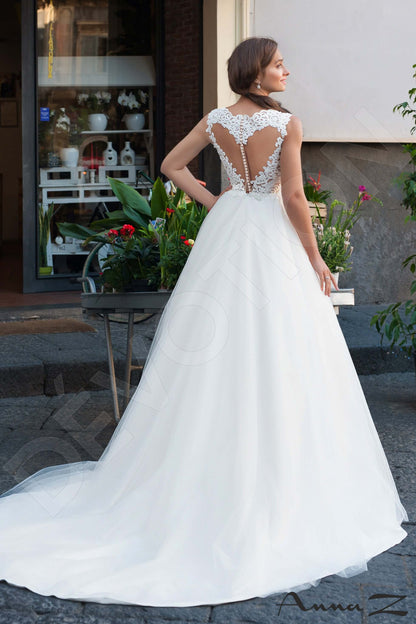 Aella Illusion back A-line Sleeveless Wedding Dress Back