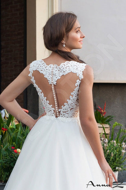 Aella Illusion back A-line Sleeveless Wedding Dress 3