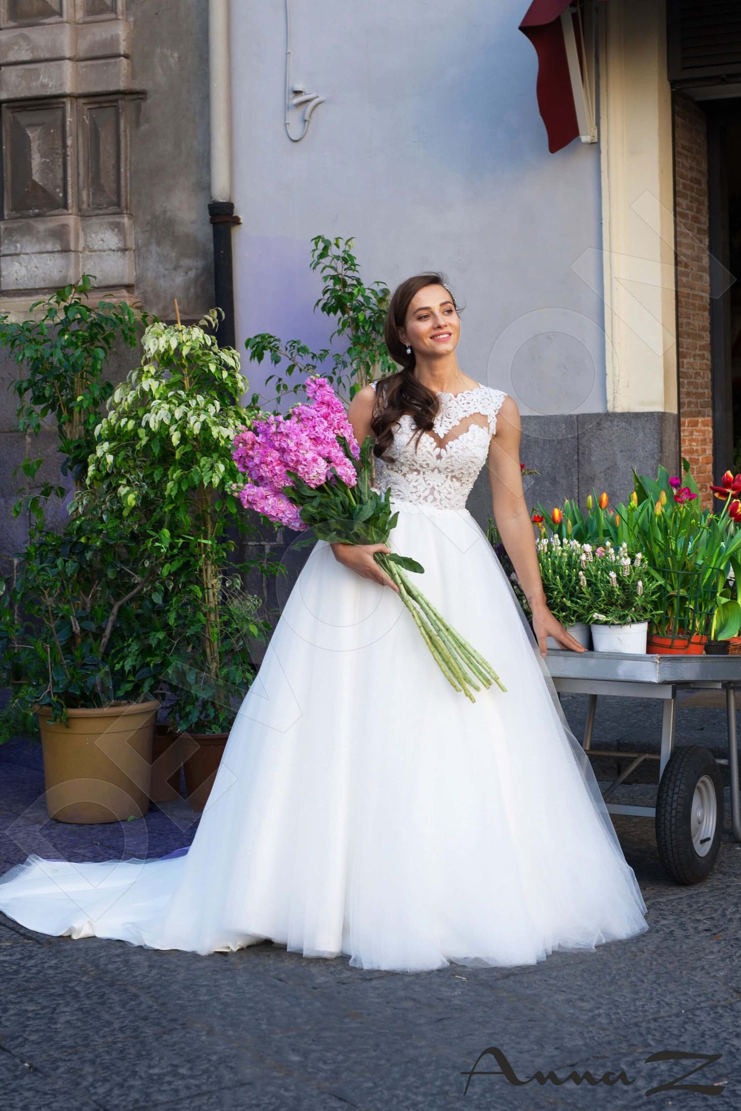 Aella Illusion back A-line Sleeveless Wedding Dress 4