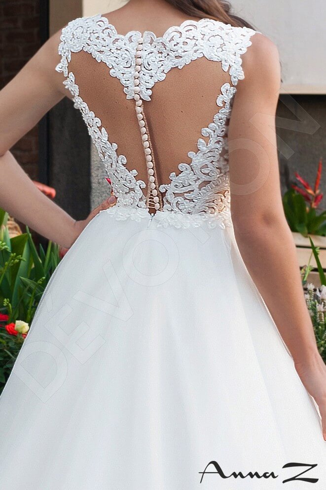 Aella Illusion back A-line Sleeveless Wedding Dress 6