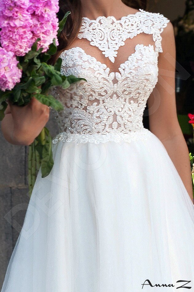 Aella A-line Jewel Ivory Wedding dress