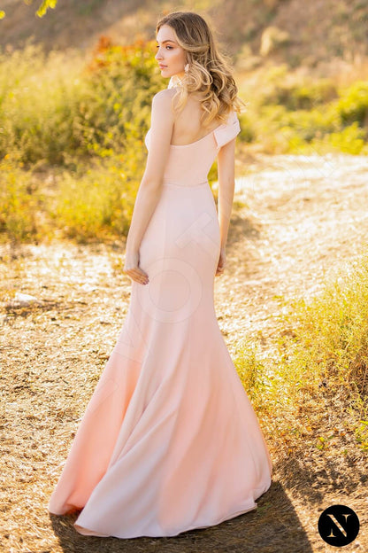 Albina Open back Trumpet/Mermaid One sleeve Wedding Dress Back