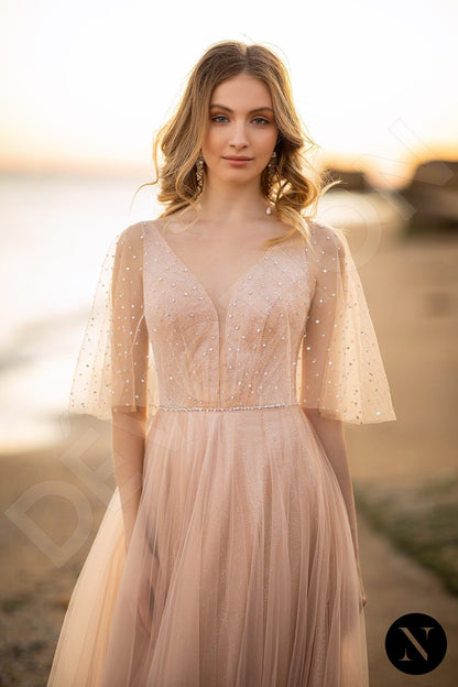 Florin Open back A-line Half sleeve Wedding Dress 7
