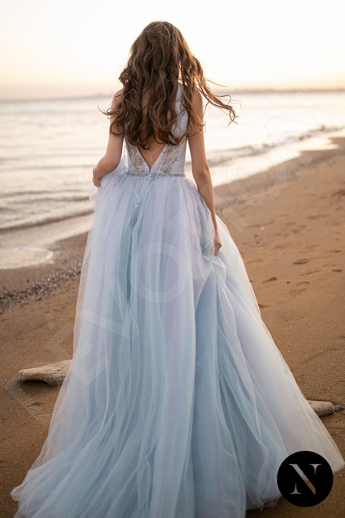 Josifina A-line V-neck Lightblue Lightviolet Wedding dress