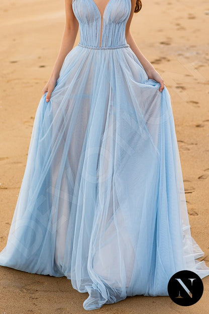 Marcellia Illusion back A-line Sleeveless Wedding Dress 5