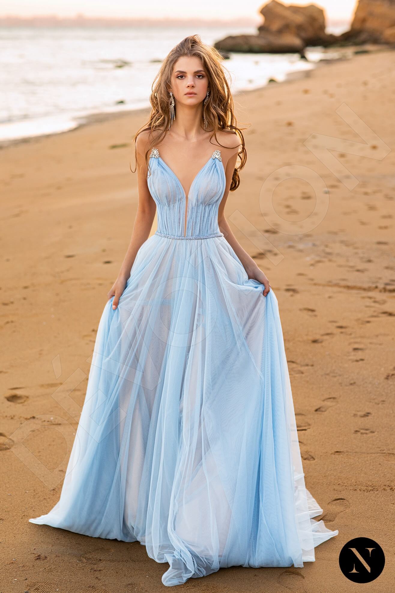 Marcellia Illusion back A-line Sleeveless Wedding Dress 4