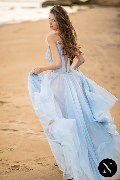 Marcellia Illusion back A-line Sleeveless Wedding Dress Back