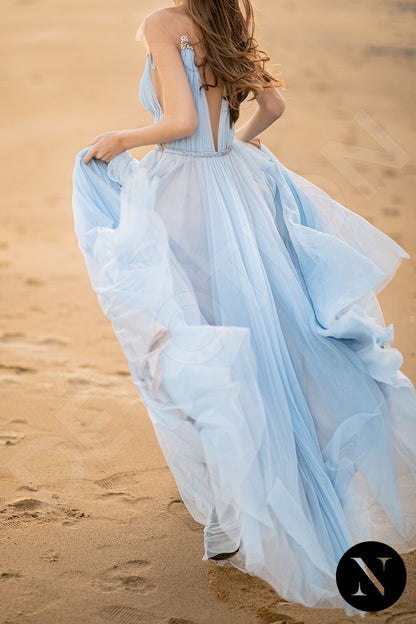 Marcellia Illusion back A-line Sleeveless Wedding Dress 7