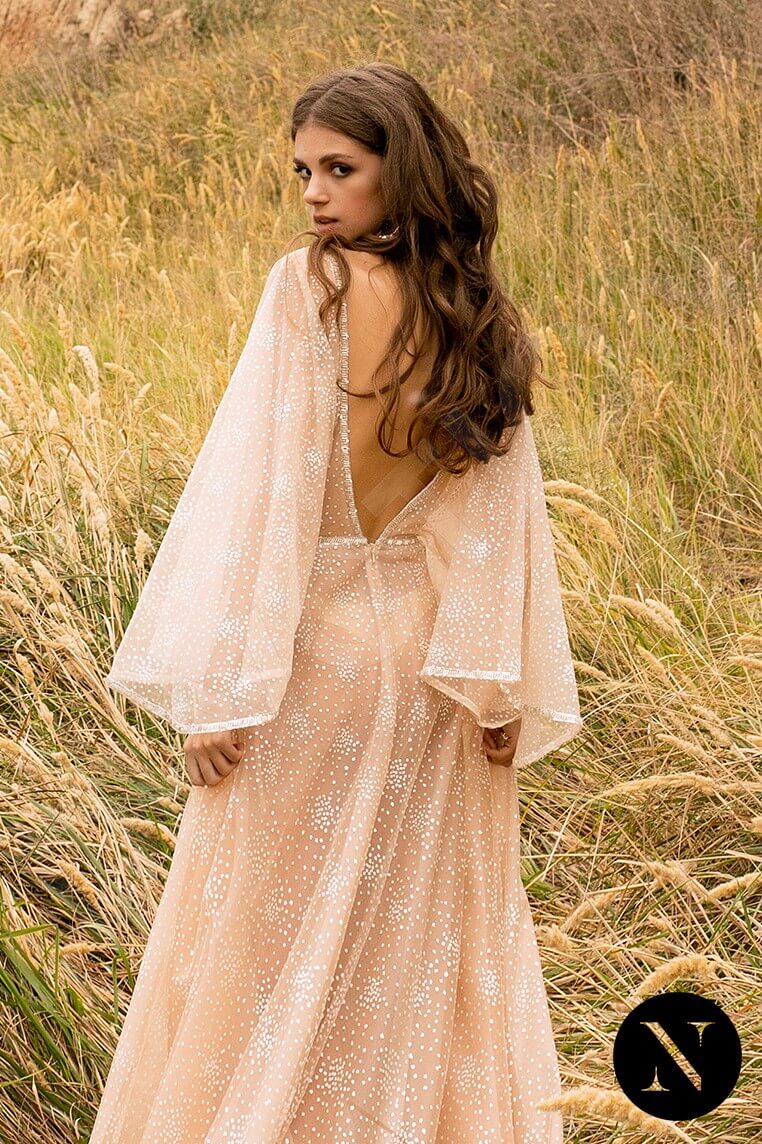 Noella A-line Illusion Nude Milk Wedding dress