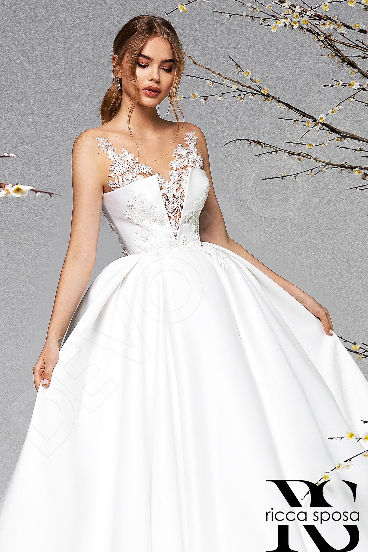 Camomilla Illusion back Princess/Ball Gown Sleeveless Wedding Dress 4