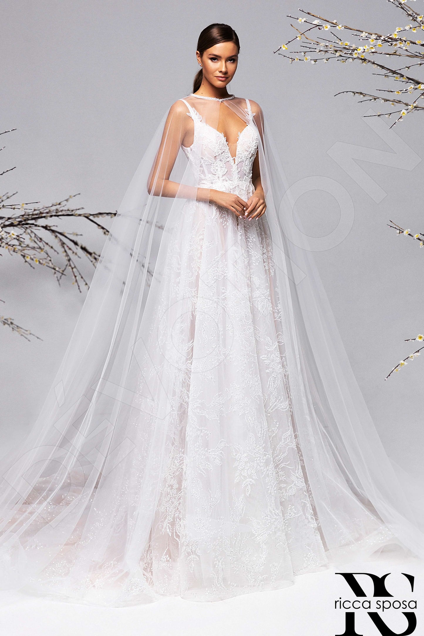 Margherita Open back A-line Straps Wedding Dress Front