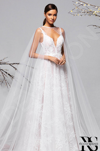 Margherita Open back A-line Straps Wedding Dress 3