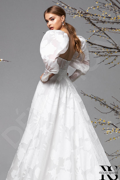 Dalia Open back A-line Detachable sleeves Wedding Dress 4