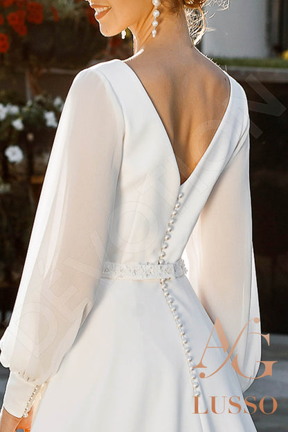 Bethan Open back A-line Long sleeve Wedding Dress 4