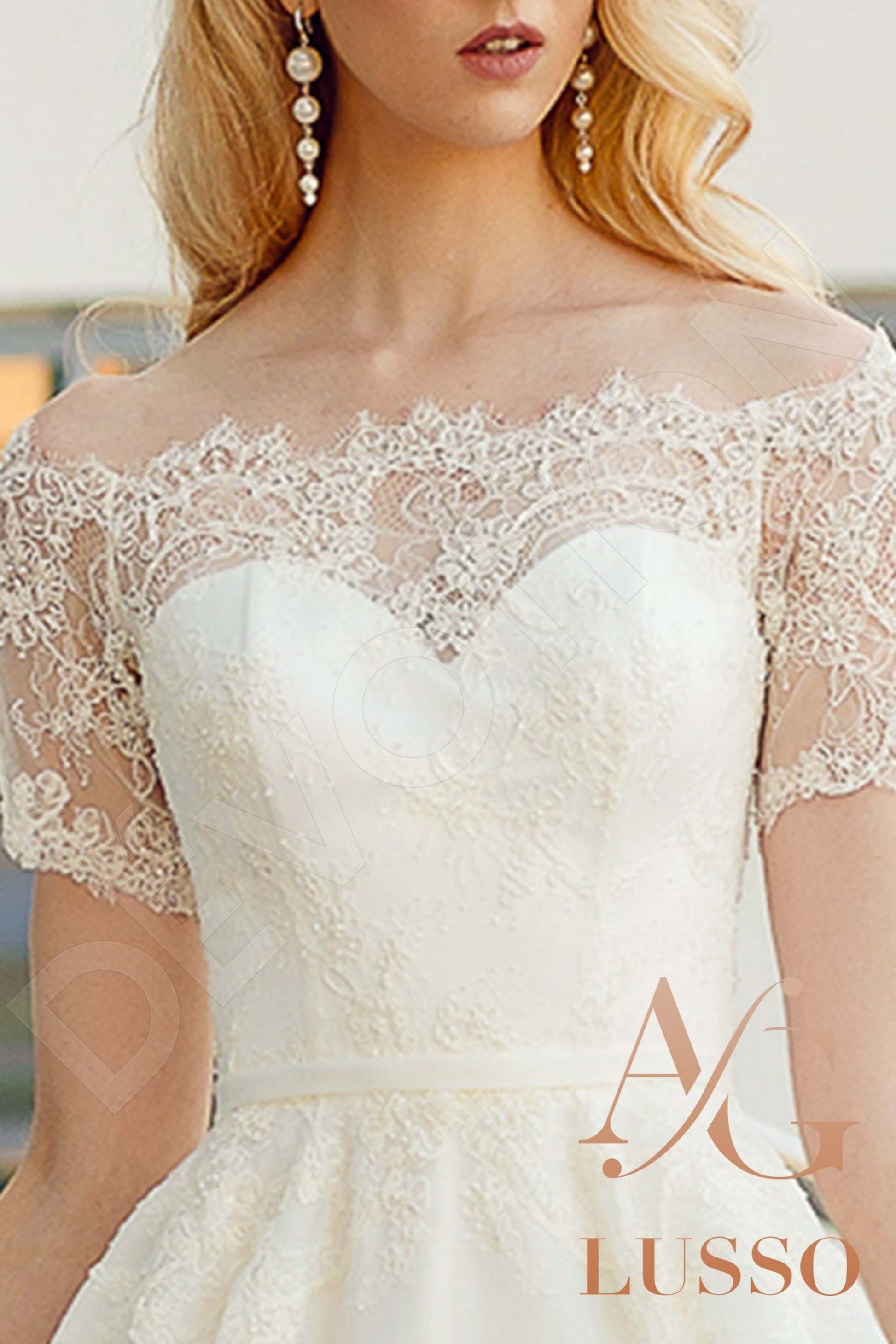 Betti A-line Off-shoulder/Drop shoulders White Wedding dress