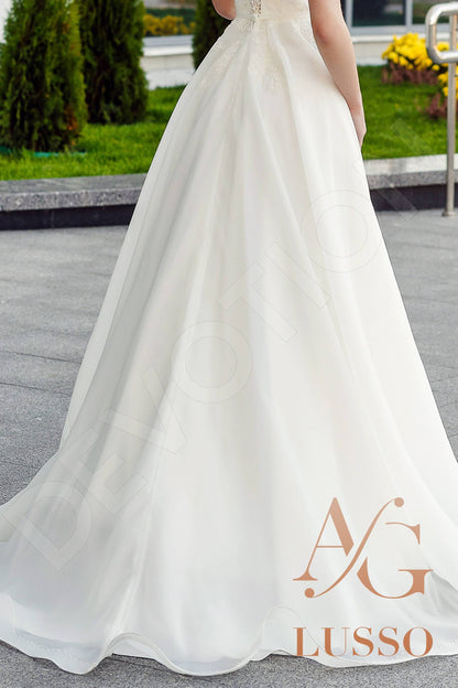 Betti Full back A-line Short/ Cap sleeve Wedding Dress 15