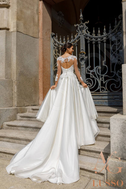 Adalyn Full back A-line Long sleeve Wedding Dress Back