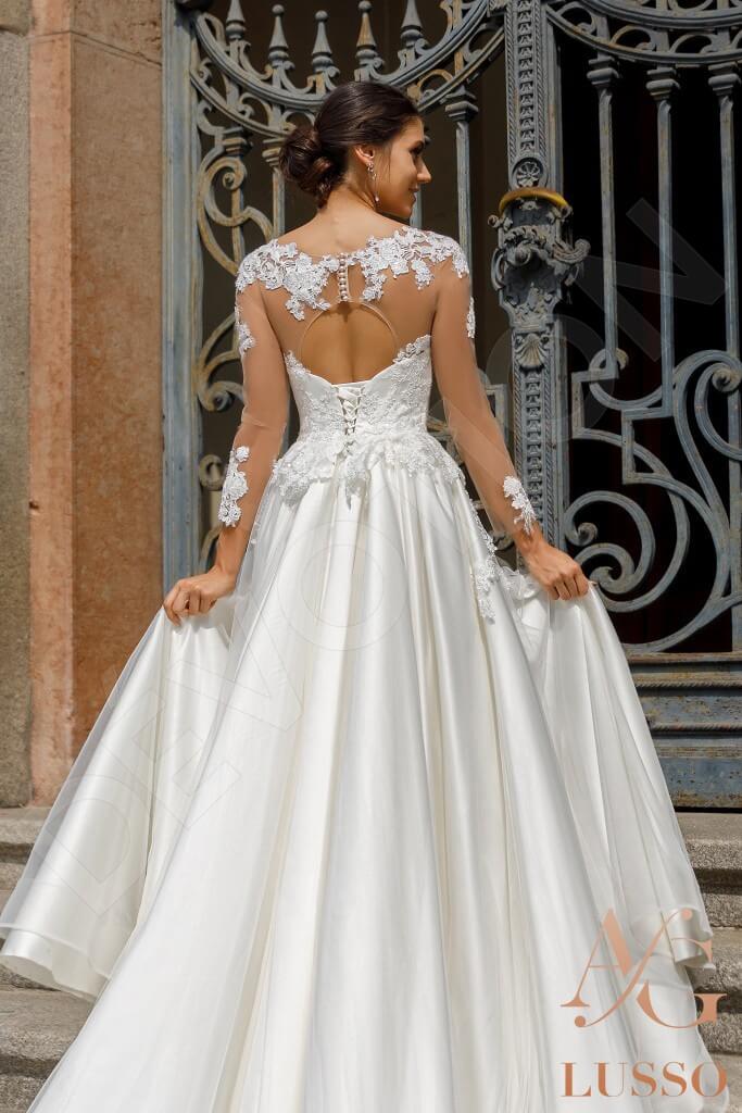 Adalyn Full back A-line Long sleeve Wedding Dress 3