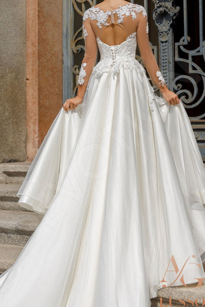 Adalyn Full back A-line Long sleeve Wedding Dress 5
