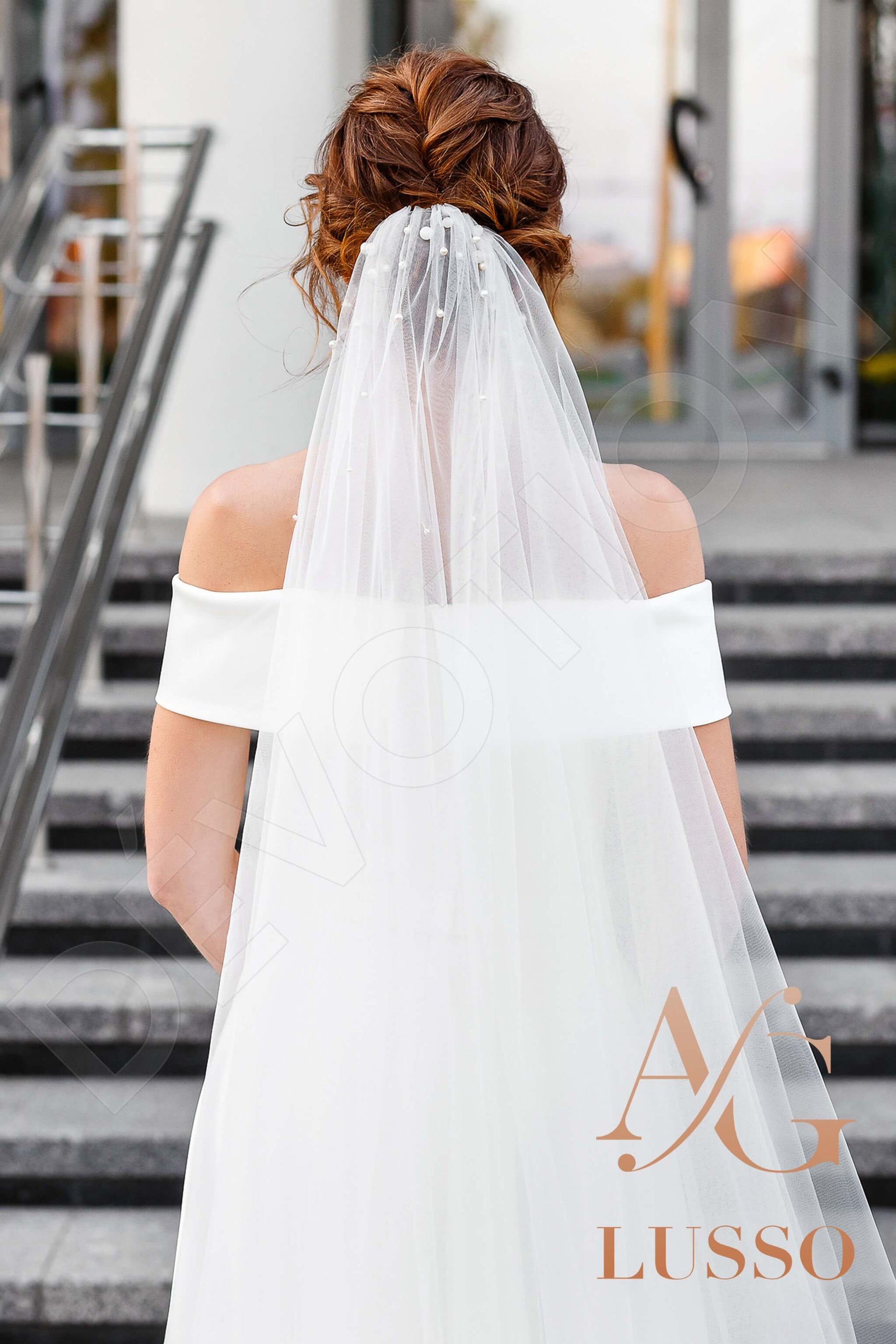 Brianna A-line Off-shoulder/Drop shoulders Lightivory Wedding dress