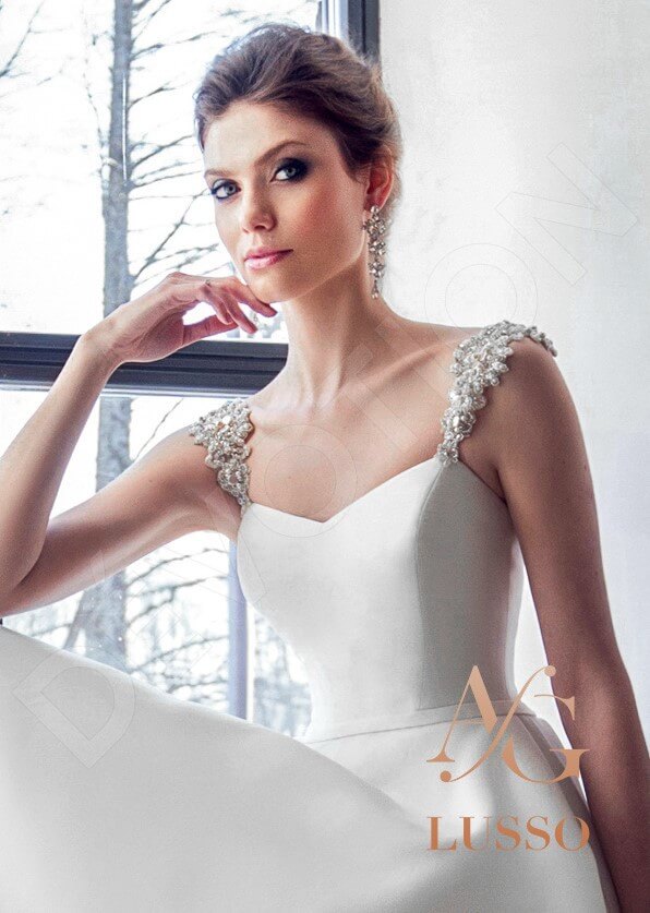 Charmina A-line Semi-Sweetheart Medium Ivory Wedding Dress