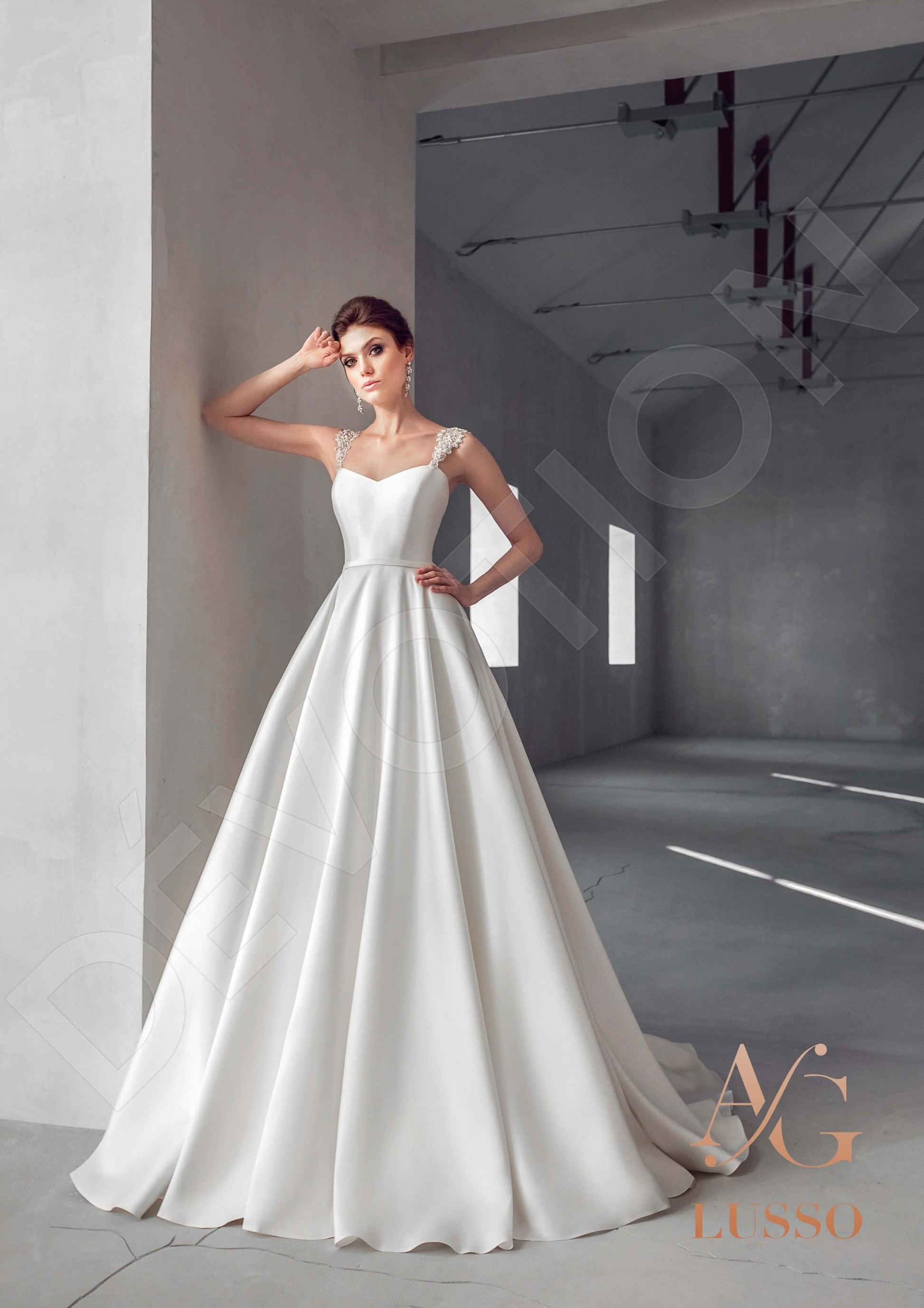 Charmina A-line Semi-Sweetheart Medium Ivory Wedding Dress