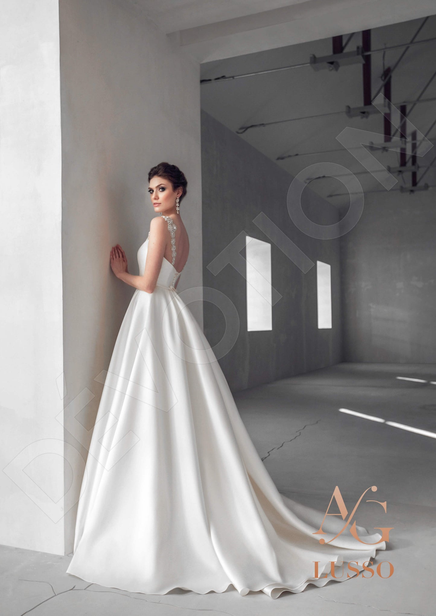 Charmina Open back A-line Straps Wedding Dress Back