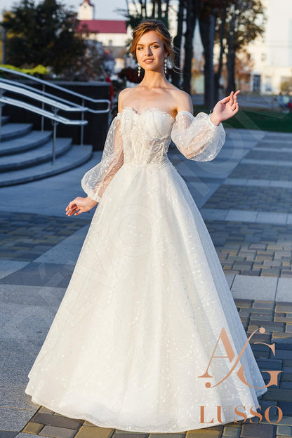 Frances Open back A-line Long sleeve Wedding Dress 8