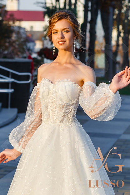 Frances Open back A-line Long sleeve Wedding Dress 10
