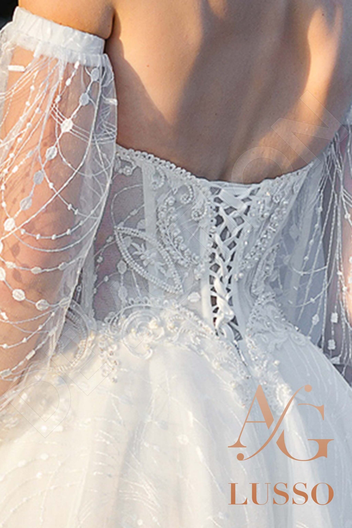 Frances Open back A-line Long sleeve Wedding Dress 13