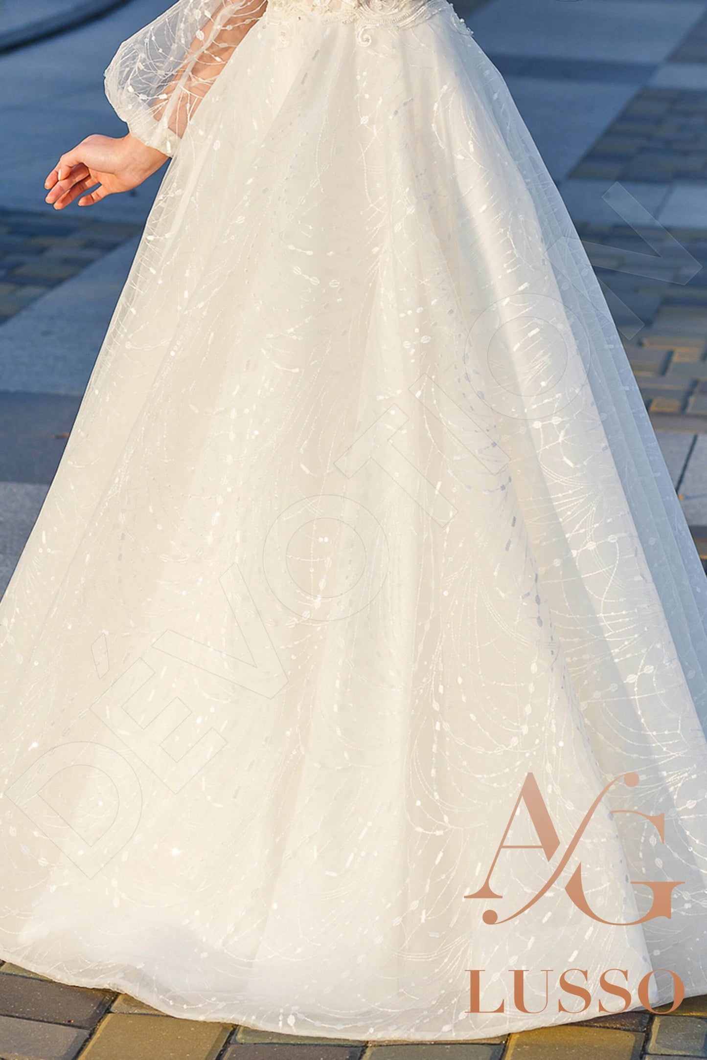 Frances Open back A-line Long sleeve Wedding Dress 14