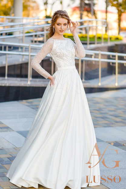 Brillance Full back A-line Long sleeve Wedding Dress 8