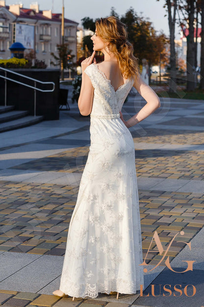 Jemima Open back A-line Short/ Cap sleeve Wedding Dress 10