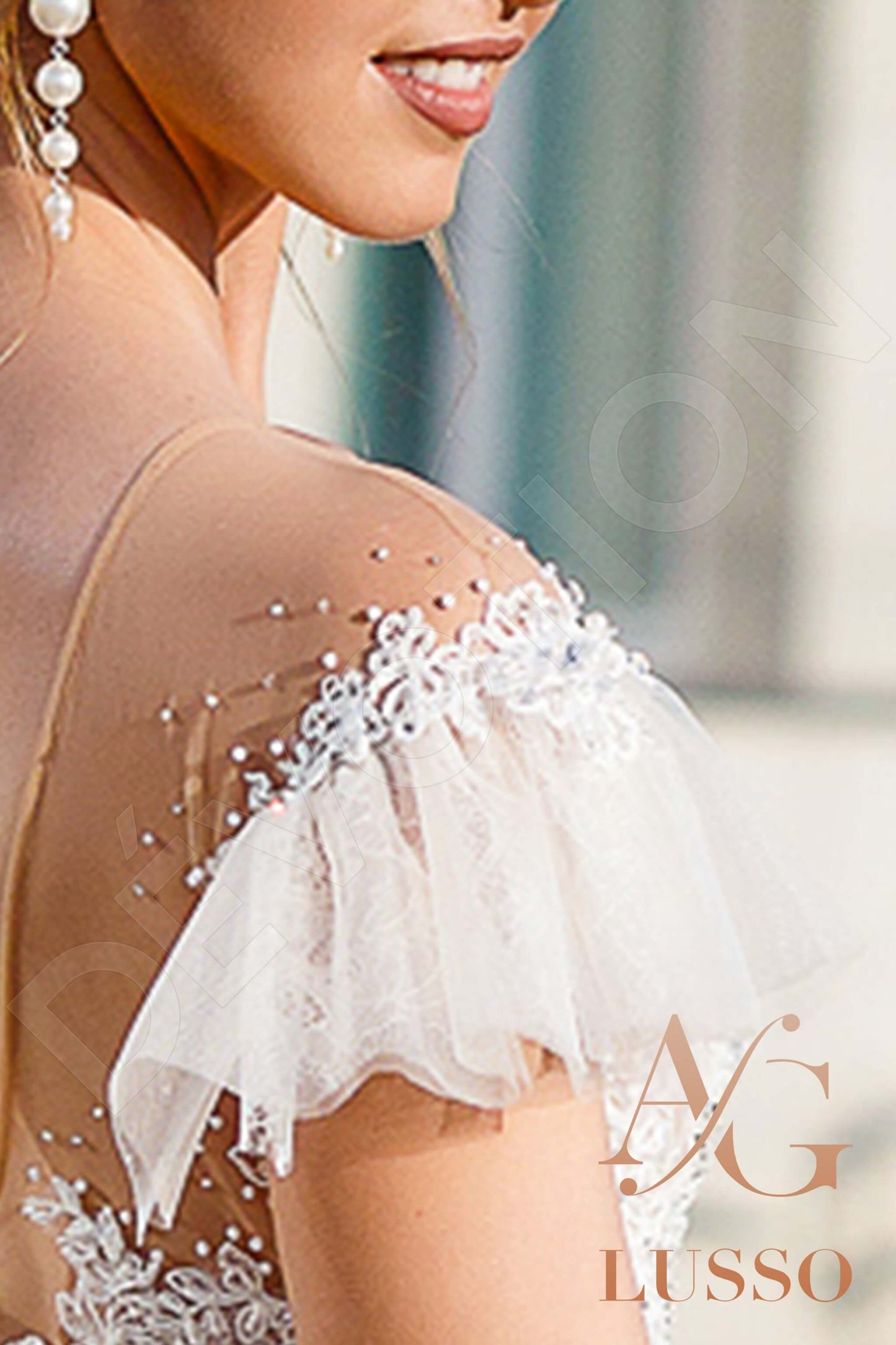 Josie Open back A-line Short/ Cap sleeve Wedding Dress 15