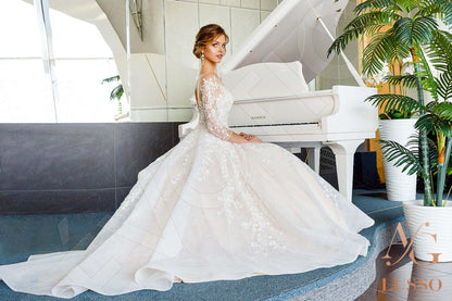 Lizzi Open back A-line 3/4 sleeve Wedding Dress 7