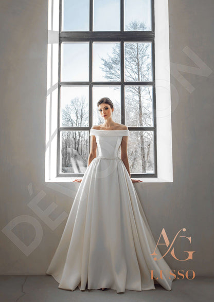Corsa Open back A-line Sleeveless Wedding Dress 5