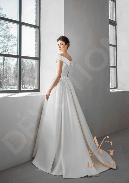Corsa Open back A-line Sleeveless Wedding Dress Back