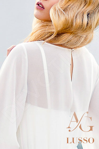 Modesta Full back A-line Long sleeve Wedding Dress 15