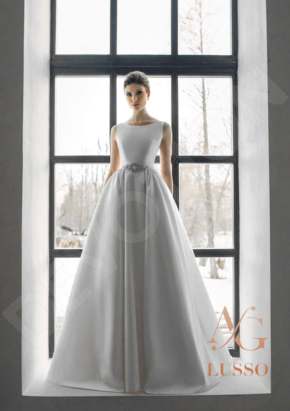 Henrini Open back A-line Sleeveless Wedding Dress 7