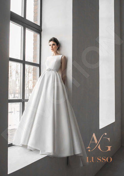 Henrini Open back A-line Sleeveless Wedding Dress 3