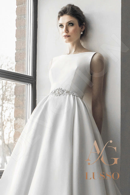 Henrini Open back A-line Sleeveless Wedding Dress 2