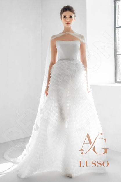 Sanita Open back A-line Strapless Wedding Dress Front