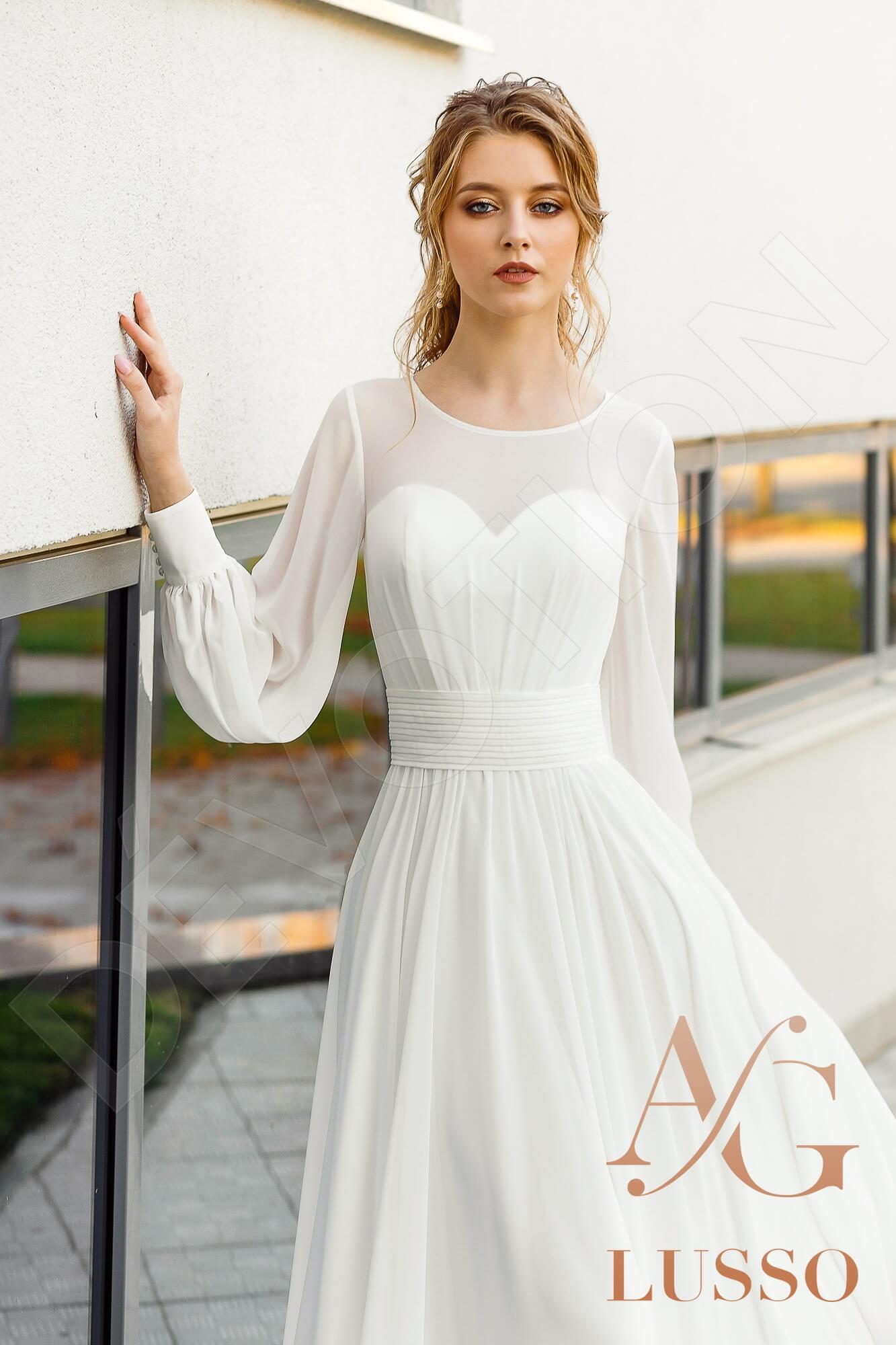 Namera A-line Jewel White Wedding dress
