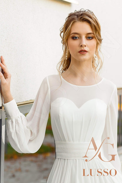 Namera Full back A-line Long sleeve Wedding Dress 4