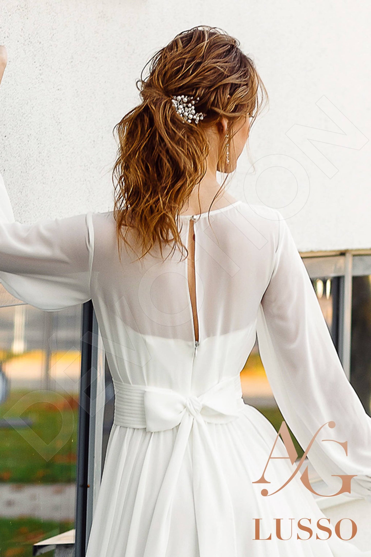 Namera Full back A-line Long sleeve Wedding Dress 3