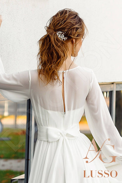 Namera Full back A-line Long sleeve Wedding Dress 3
