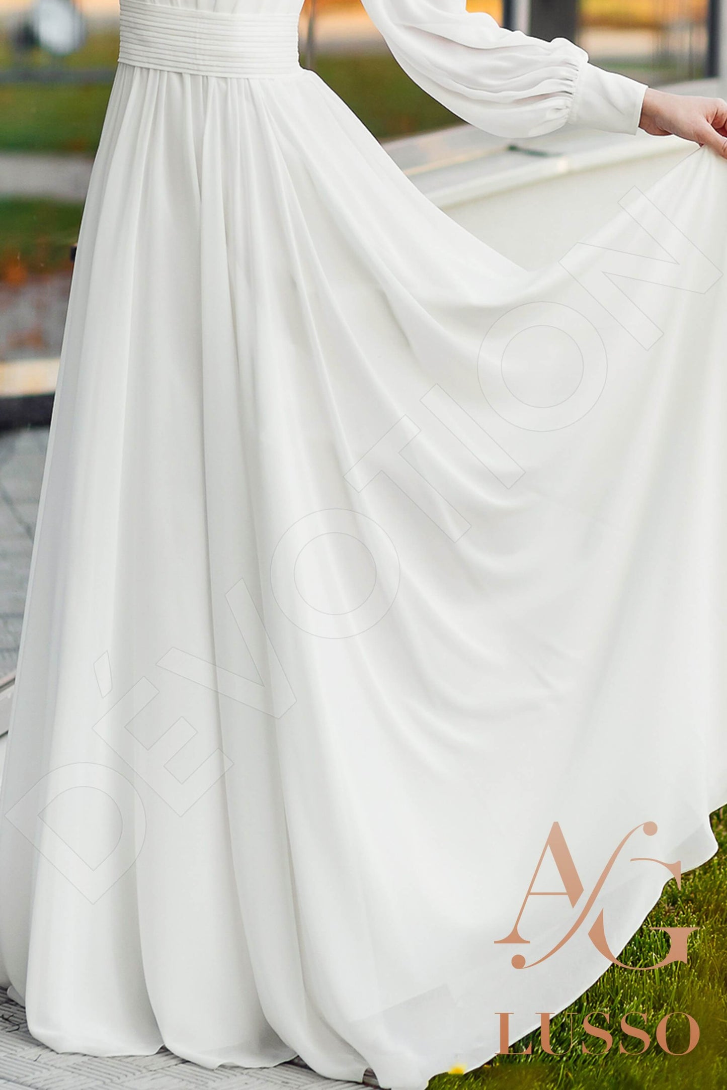Namera Full back A-line Long sleeve Wedding Dress 5