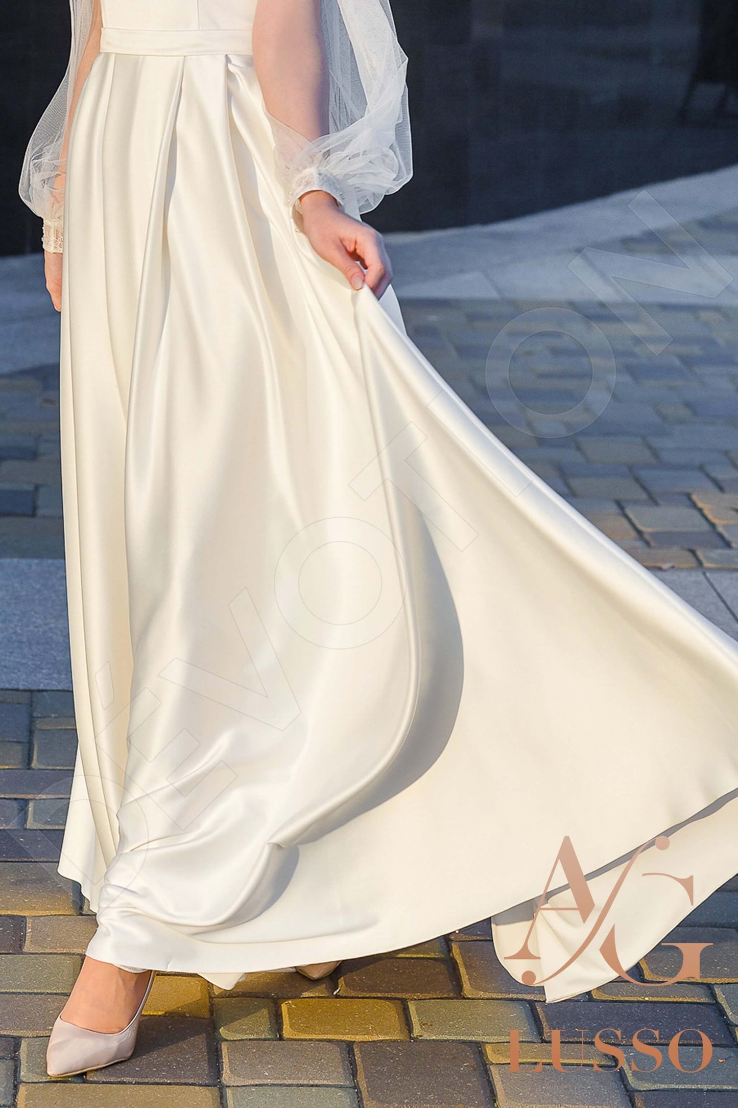 Sali Open back A-line Straps Wedding Dress 15