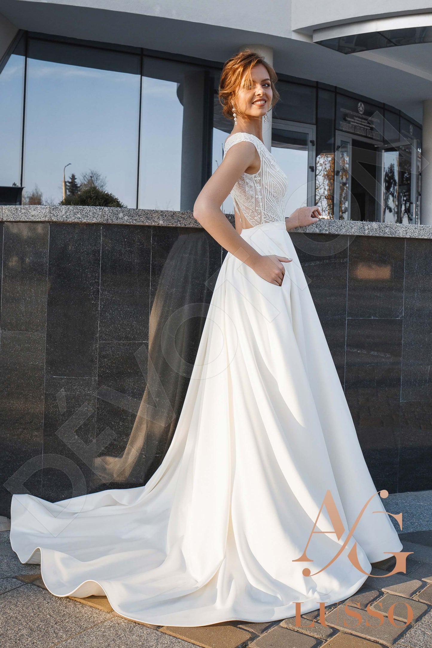 Tabitha Open back A-line Sleeveless Wedding Dress 10