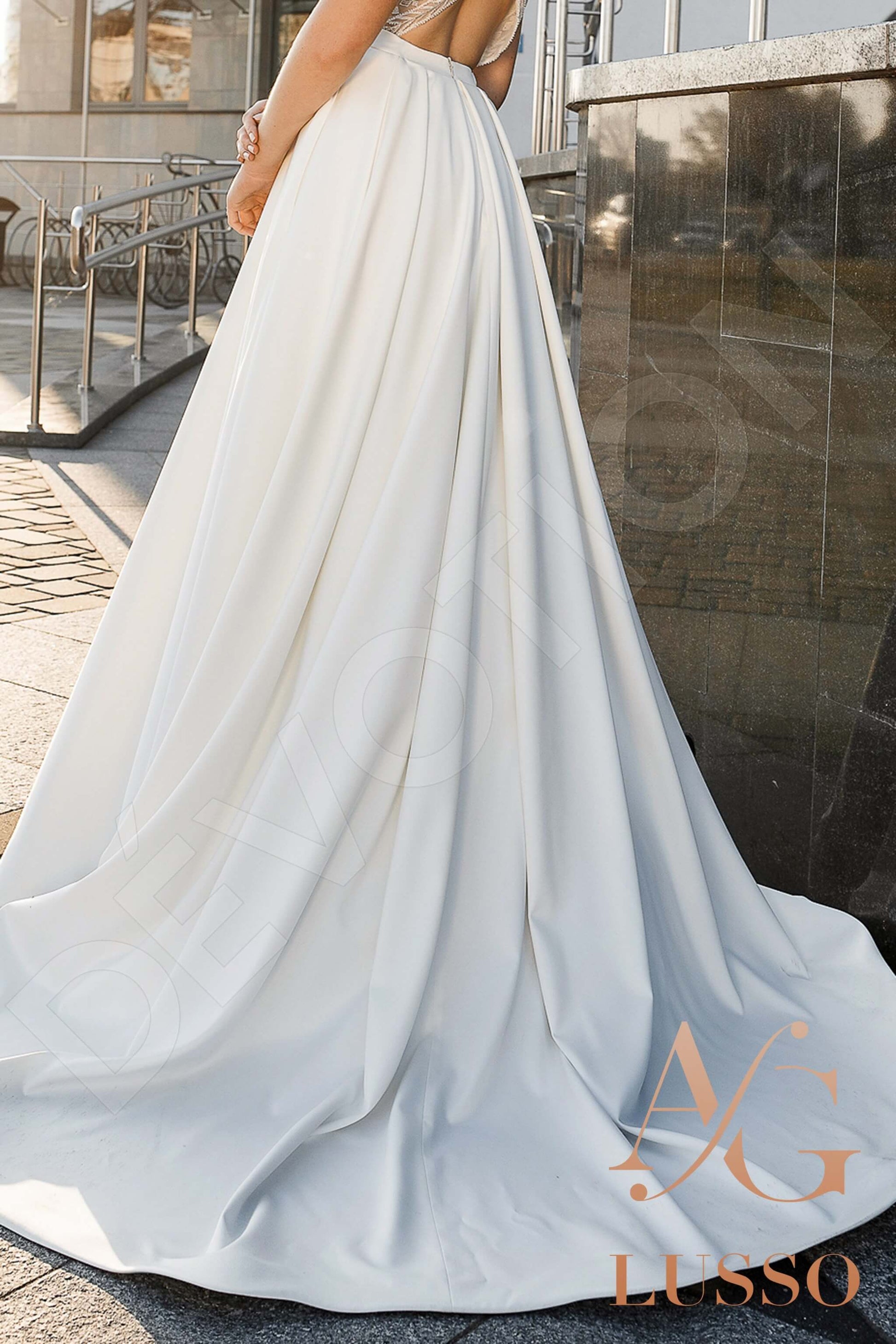Tabitha A-line V-neck LightMilk Wedding dress